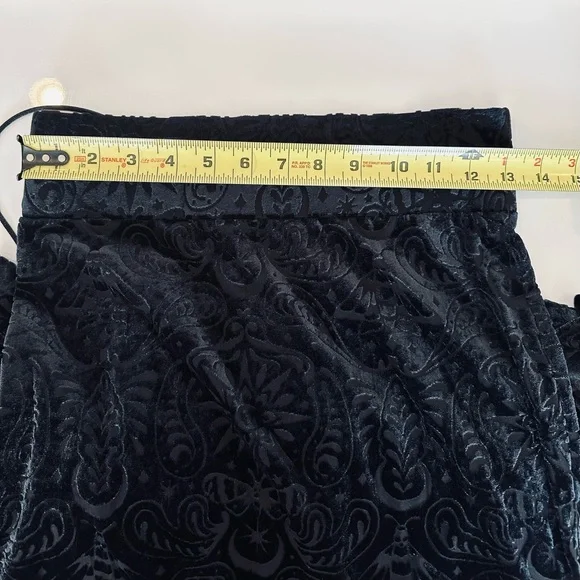 Killstar Genesis Lace Up Black Velvet Burnout Gothic Maxi Skirt - Picture 11 of 13